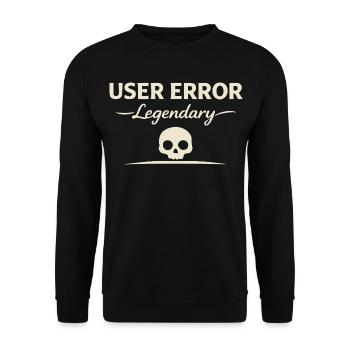 Benutzerfehler Legendärer Schädel - Unisex Pullover - Schwarz - Vorne - Alina (178cm) & Michal (187cm)