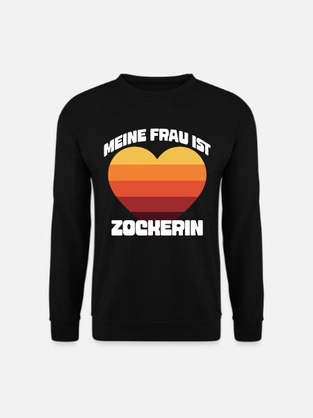 Meine Frau ist Zockerin T-Shirt | Retro Gaming - Unisex Pullover - Schwarz
