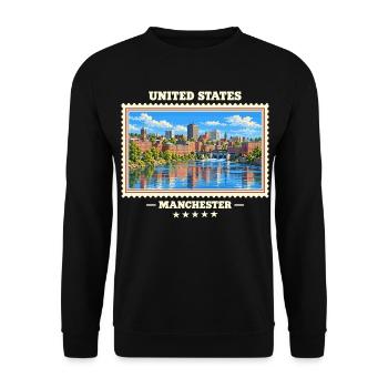 Vereinigte Staaten Manchester New Hampshire - Unisex Pullover - Schwarz - Vorne - Alina (178cm) & Michal (187cm)