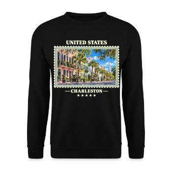 Vereinigte Staaten Charleston South Carolina - Unisex Pullover - Schwarz - Vorne - Alina (178cm) & Michal (187cm)