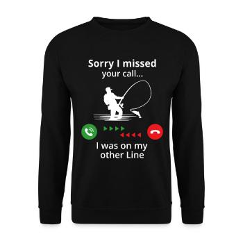 lustiges Angelgeschenk für Fischer - Unisex Pullover - Schwarz - Vorne - Alina (178cm) & Michal (187cm)