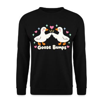 Kawaii Sparkle Geese Lustige Gänsehaut - Unisex Pullover - Schwarz - Vorne - Alina (178cm) & Michal (187cm)