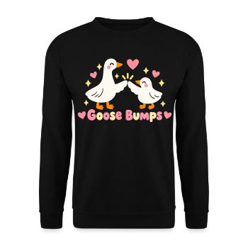 Kawaii Mama Baby Gänse Lustige Gänsehaut - Unisex Pullover - Schwarz - Vorne - Alina (178cm) & Michal (187cm)