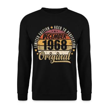 Geboren im Dezember 1968 – Original-Vintage-Edition - Unisex Pullover - Schwarz - Vorne - Alina (178cm) & Michal (187cm)