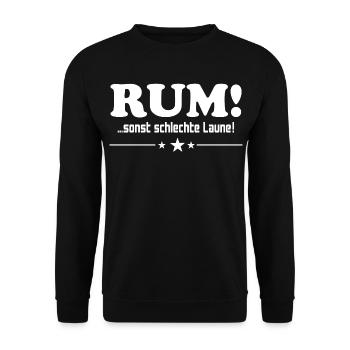 Rum trinken Schlechte Laune Alkohol Saufen Party - Unisex Pullover - Schwarz - Vorne - Alina (178cm) & Michal (187cm)
