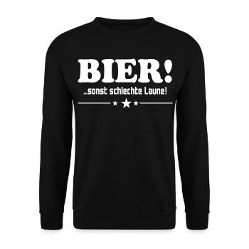 Bier trinken Schlechte Laune Alkohol Saufen - Unisex Pullover - Schwarz - Vorne - Alina (178cm) & Michal (187cm)