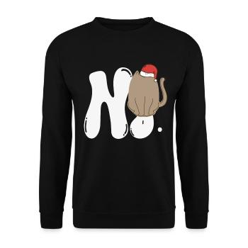 no face cat ugly sweater - Unisex Pullover - Schwarz - Vorne - Alina (178cm) & Michal (187cm)