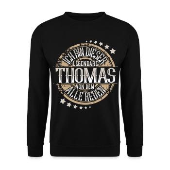 Thomas - Unisex Pullover - Schwarz - Vorne - Alina (178cm) & Michal (187cm)