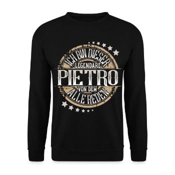 Pietro - Unisex Pullover - Schwarz - Vorne - Alina (178cm) & Michal (187cm)