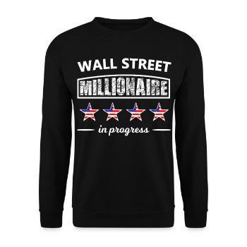 Wall Street Millionär - Unisex Pullover - Schwarz - Vorne - Alina (178cm) & Michal (187cm)