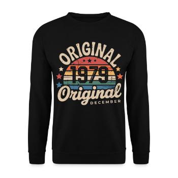 Geboren im Dezember 1979 - Unisex Pullover - Schwarz - Vorne - Alina (178cm) & Michal (187cm)