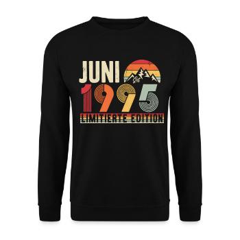 Juni 1995 Limitierte Edition Vintage Retro 1995  - Unisex Pullover - Schwarz - Vorne - Alina (178cm) & Michal (187cm)