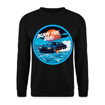 Burn The Grid Neon Racer Bekleidung - Unisex Pullover - Schwarz - Vorne - Alina (178cm) & Michal (187cm)