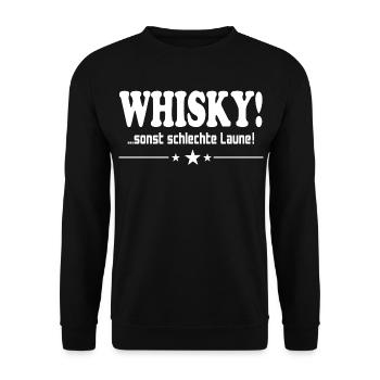 Whisky trinken Schlechte Laune Alkohol Saufen - Unisex Pullover - Schwarz - Vorne - Alina (178cm) & Michal (187cm)