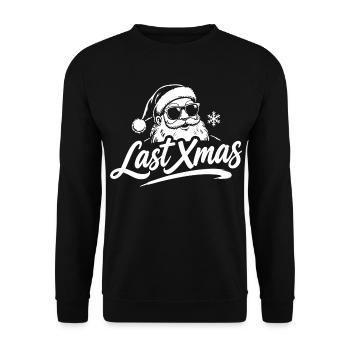 Last Xmas Santa - Unisex Pullover - Schwarz - Vorne - Alina (178cm) & Michal (187cm)