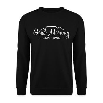 Good Morning Cape Town – White Logo - Unisex Pullover - Schwarz - Vorne - Alina (178cm) & Michal (187cm)
