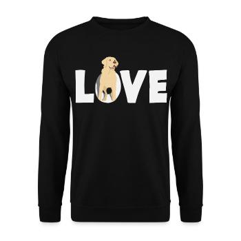 Labrador Hund Lustiges Schlafshirt Hunde Geschenk - Unisex Pullover - Schwarz - Vorne - Alina (178cm) & Michal (187cm)
