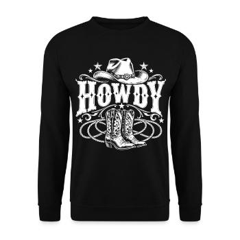 Howdy Cowboy - Unisex Pullover - Schwarz - Vorne - Alina (178cm) & Michal (187cm)