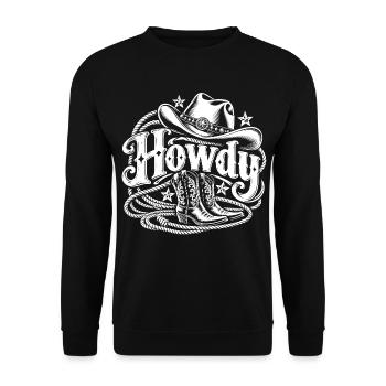 Howdy Western - Unisex Pullover - Schwarz - Vorne - Alina (178cm) & Michal (187cm)
