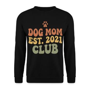 Dog Mom Club Est 2021 - Unisex Pullover - Schwarz - Vorne - Alina (178cm) & Michal (187cm)
