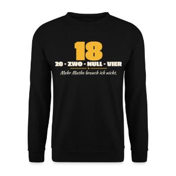 Skat Reizen 18 20 Zwo Null Vier Skatspieler Spruch - Unisex Pullover - Schwarz - Vorne - Alina (178cm) & Michal (187cm)