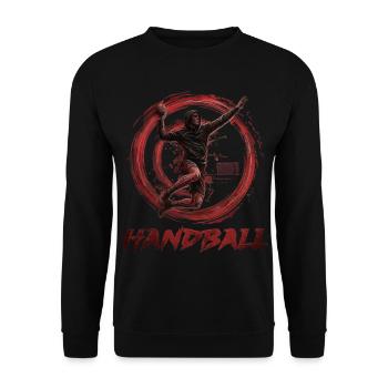 Handball - Unisex Pullover - Schwarz - Vorne - Alina (178cm) & Michal (187cm)