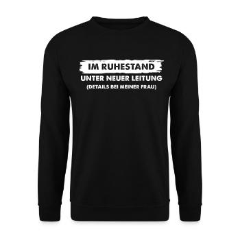 Lustiges Ruhestands - Unisex Pullover - Schwarz - Vorne - Alina (178cm) & Michal (187cm)
