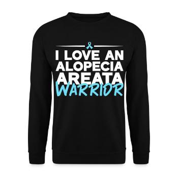 Alopecia Areata - Liebe für Kämpfer - Unisex Pullover - Schwarz - Vorne - Alina (178cm) & Michal (187cm)
