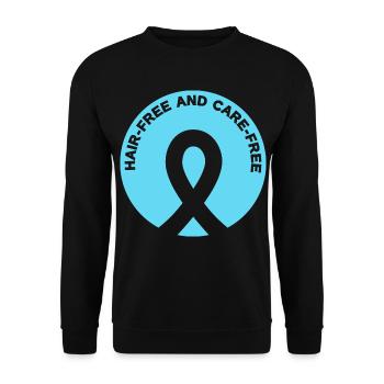 Alopecia Freiheit - Ohne Haar, ohne Sorgen - Unisex Pullover - Schwarz - Vorne - Alina (178cm) & Michal (187cm)