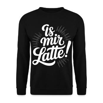 Is mir Latte egal Scheißegal Wurst Sprüche Mann - Unisex Pullover - Schwarz - Vorne - Alina (178cm) & Michal (187cm)
