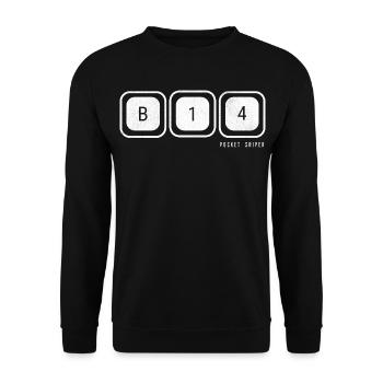 Pocket Sniper B-1-4 Gamer Grafik Zocker Geschenk - Unisex Pullover - Schwarz - Vorne - Alina (178cm) & Michal (187cm)