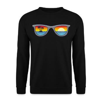 Sonnenbrille und Paradies - Unisex Pullover - Schwarz - Vorne - Alina (178cm) & Michal (187cm)