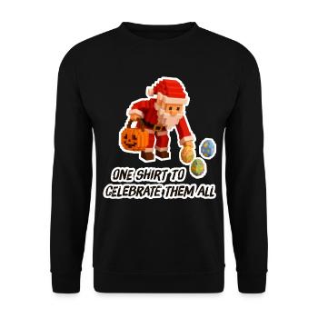 One shirt to celebrate them all - Unisex Pullover - Schwarz - Vorne - Alina (178cm) & Michal (187cm)