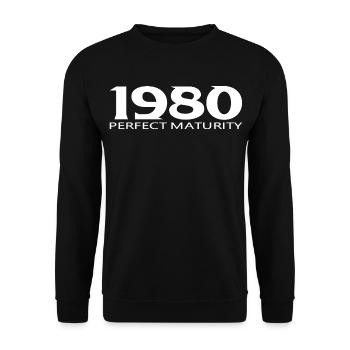 1980 - Unisex Pullover - Schwarz - Vorne - Alina (178cm) & Michal (187cm)