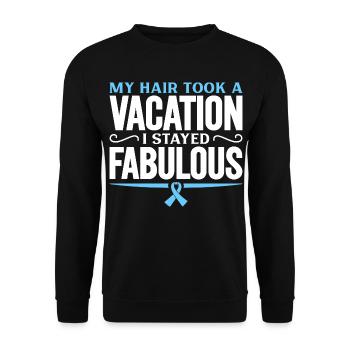 Glatze mit Stil - Urlaub für die Haare - Unisex Pullover - Schwarz - Vorne - Alina (178cm) & Michal (187cm)