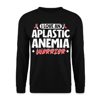 Ich liebe einen Kämpfer - Anämie Support - Unisex Pullover - Schwarz - Vorne - Alina (178cm) & Michal (187cm)