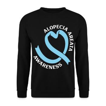 Alopecia Areata - Bewusstsein & Herz - Unisex Pullover - Schwarz - Vorne - Alina (178cm) & Michal (187cm)