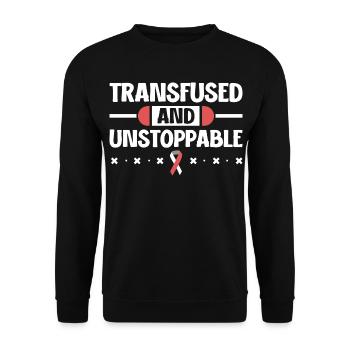 Aplastische Anämie Power - Transfundiert & Stark - Unisex Pullover - Schwarz - Vorne - Alina (178cm) & Michal (187cm)