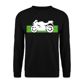 Motorrad fahren Motorradfahrer Motorradfahrerin - Unisex Pullover - Schwarz - Vorne - Alina (178cm) & Michal (187cm)