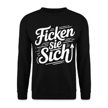 Fick dich Ficken sie sich Sprüche Mann Frau Fuck - Unisex Pullover - Schwarz - Vorne - Alina (178cm) & Michal (187cm)