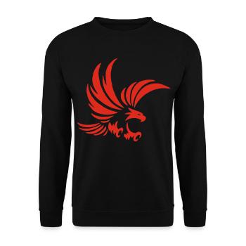 Roter Totemadler - Unisex Pullover - Schwarz - Vorne - Alina (178cm) & Michal (187cm)