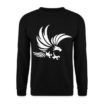 Weißer Totemadler - Unisex Pullover - Schwarz - Vorne - Alina (178cm) & Michal (187cm)