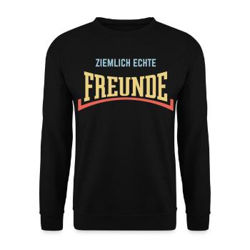 Ziemlich Echte Freunde (Freundschaft / Konkav / 3) - Unisex Pullover - Schwarz - Vorne - Alina (178cm) & Michal (187cm)