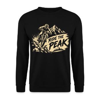 Ride The Peak - Unisex Pullover - Schwarz - Vorne - Alina (178cm) & Michal (187cm)