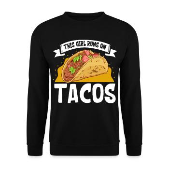Ladies love Tacos - Unisex Pullover - Schwarz - Vorne - Alina (178cm) & Michal (187cm)