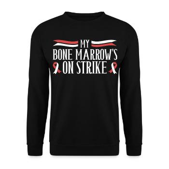 Knochenmark im Streik - Anämie Humor - Unisex Pullover - Schwarz - Vorne - Alina (178cm) & Michal (187cm)