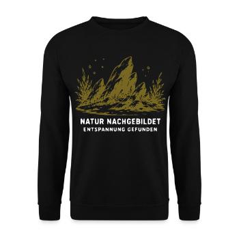 Natur Nachgebildet – Entspannung Gefunden - Unisex Pullover - Schwarz - Vorne - Alina (178cm) & Michal (187cm)