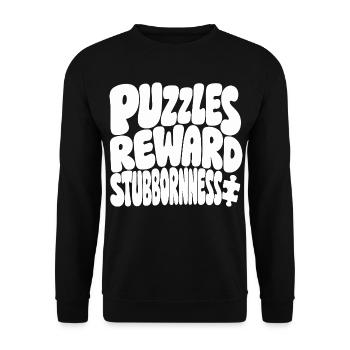 Puzzlehumor – Puzzles Reward Stubbornness - Unisex Pullover - Schwarz - Vorne - Alina (178cm) & Michal (187cm)