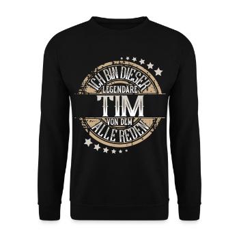 Tim - Unisex Pullover - Schwarz - Vorne - Alina (178cm) & Michal (187cm)