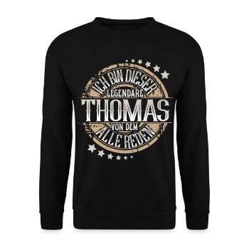 Thomas - Unisex Pullover - Schwarz - Vorne - Alina (178cm) & Michal (187cm)